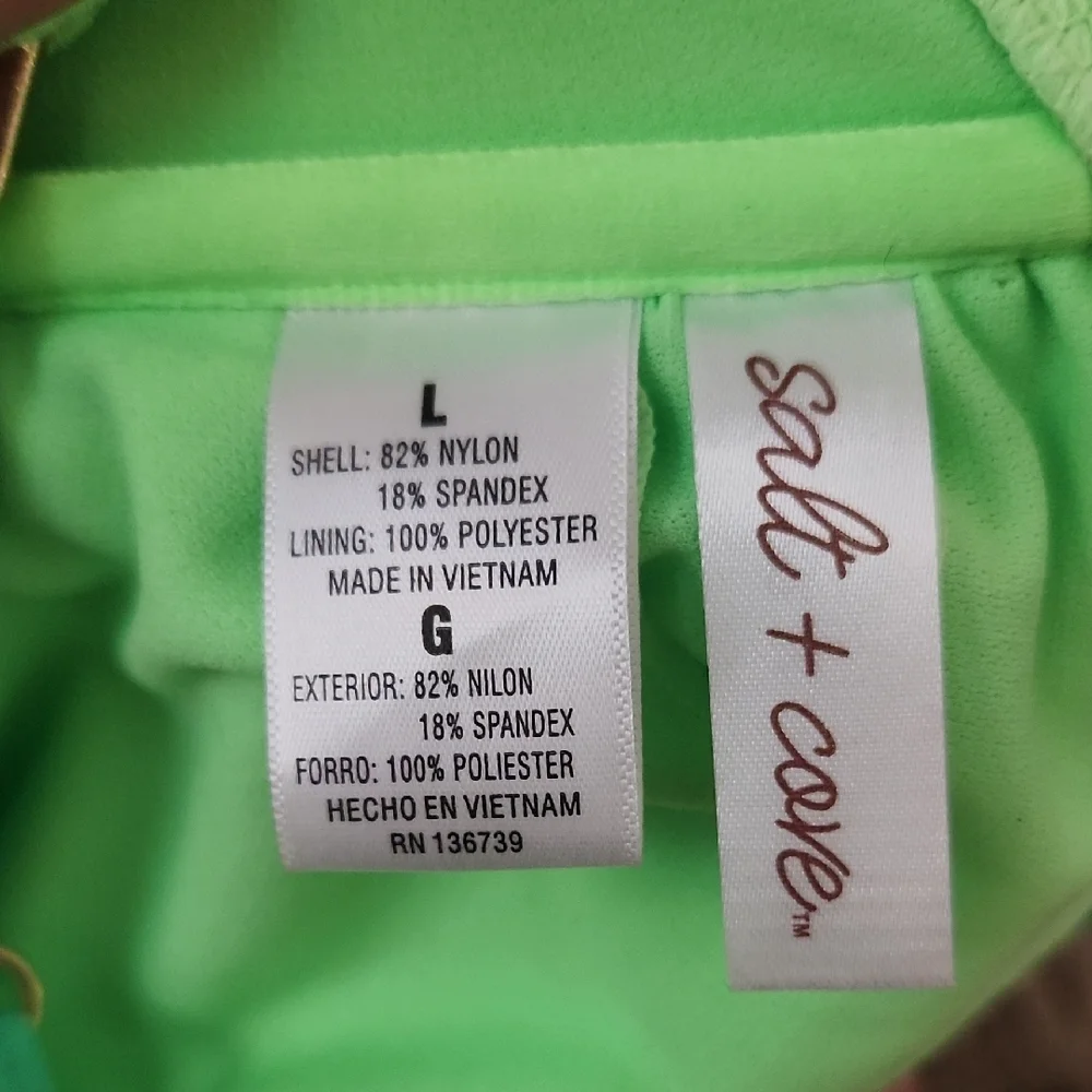 Salt + Cove Lime Green Bralette‎ Swimsuit Top, Size Large